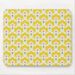 Retro Yellow Flower Garden Pattern Mouse Pad