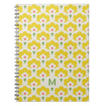 Retro Yellow Flower Garden Pattern Notebook