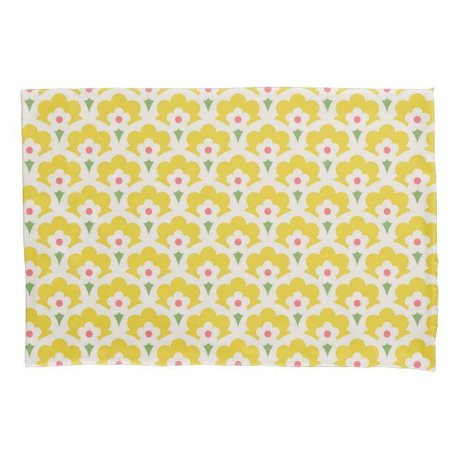 Retro Yellow Flower Garden Pattern Pillow Case (Front)