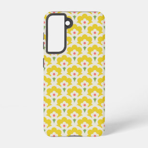 Retro Yellow Flower Garden Pattern Samsung Galaxy S21 Case