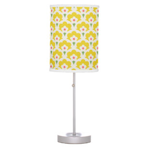 Retro Yellow Flower Garden Pattern Table Lamp