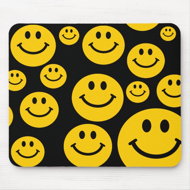 Retro Yellow Happy Face Mouse Pad (Front)