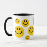 Retro Yellow Happy Face Mug at Zazzle
