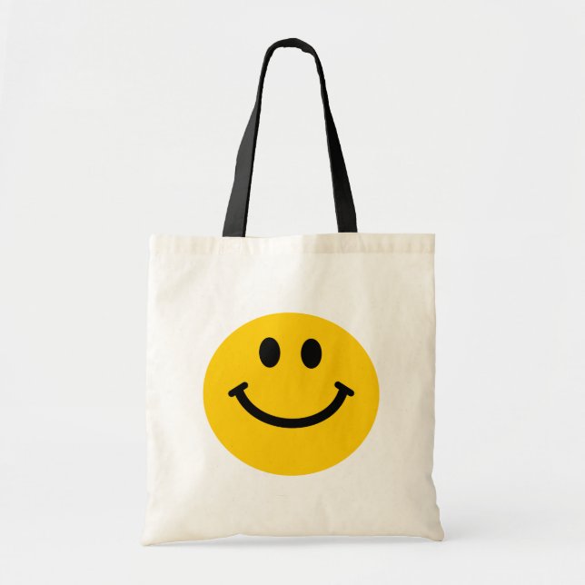 Retro Yellow Happy Face Tote Bag (Front)