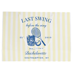 Retro Yellow Last Swing Before The Ring Tennis Bac Large Gift Bag