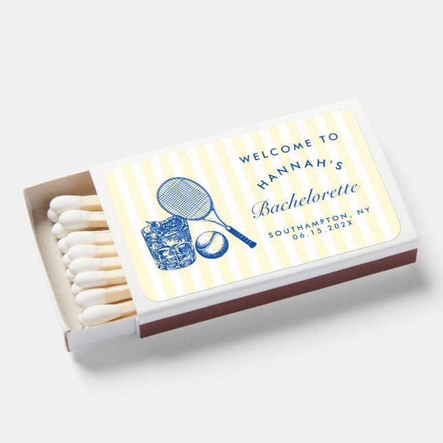 Retro Yellow Last Swing Before The Ring Tennis Bac Matchboxes (Front Open)