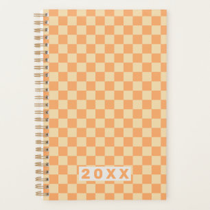 Retro Yellow Orange Checkerboard Planner