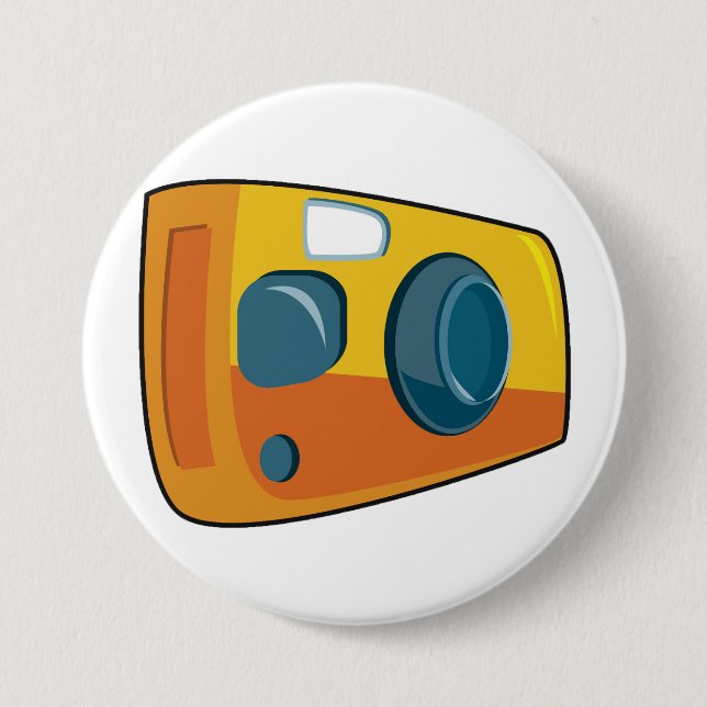 Retro Yellow Point and Shoot Film Camera Button (Front)