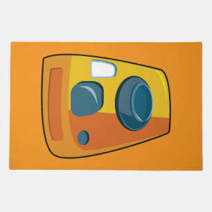 Retro Yellow Point and Shoot Film Camera Doormat