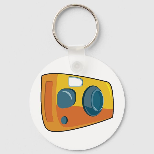Retro Yellow Point and Shoot Film Camera Keychain (Front)