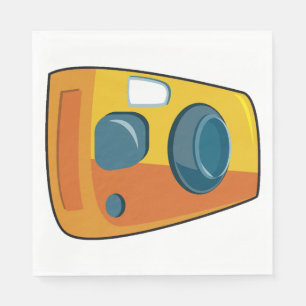 Retro Yellow Point and Shoot Film Camera Napkins