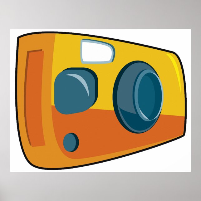 Retro Yellow Point and Shoot Film Camera Poster (Front)