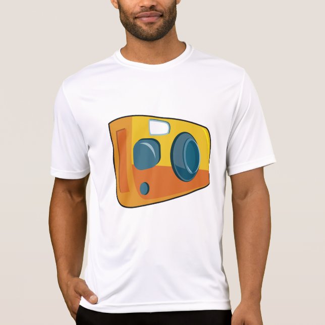 Retro Yellow Point and Shoot Film Camera T-Shirt (Front)