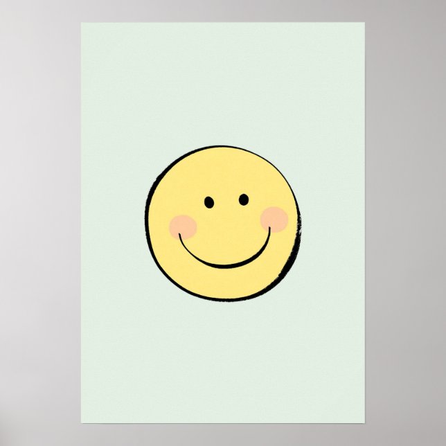 Retro Yellow Smiley Face Happy Nursery Decor (Front)