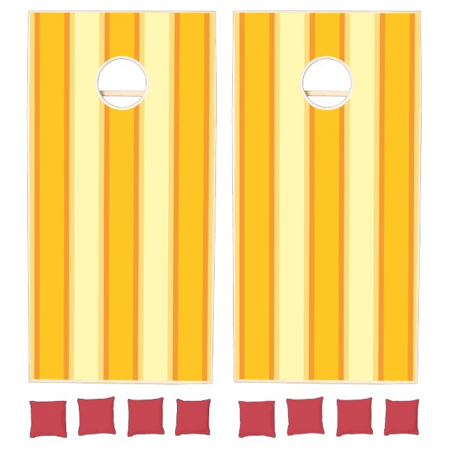 Retro Yellow Striped Cornhole Set (Set)