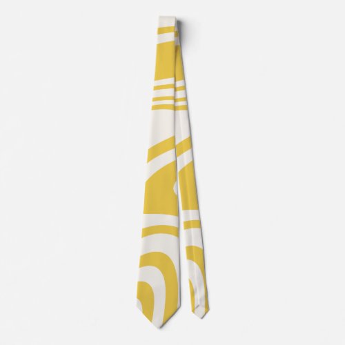 Retro Yellow Swirl Pattern Neck Tie