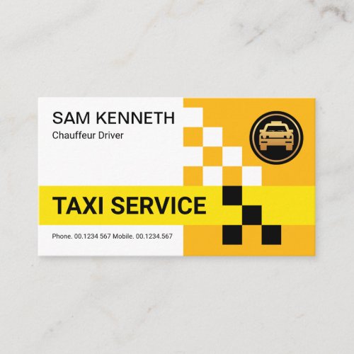 Retro Yellow Taxi Check Boxes Cab Driver Business Card