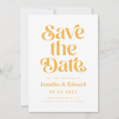 Retro Yellow Wedding  Save The Date (Front)