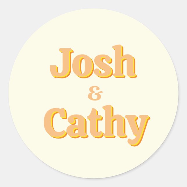 Retro Yellow Wedding Sticker (Front)