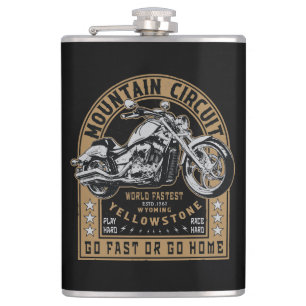 Retro Yellowstone Motorcycle Flask