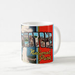 Retro Yellowstone National Park Postcard Coffee Mug<br><div class="desc">A colorful retro postcard greeting from Yellowstone National Park repurposed!</div>