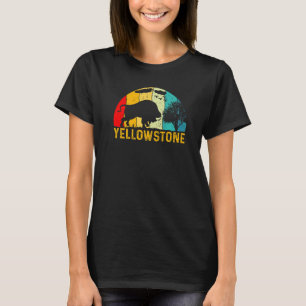 Retro Yellowstone National Park US Bison Buffalo V T-Shirt