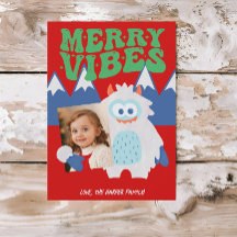 Retro Yeti Whimsical Kids Christmas