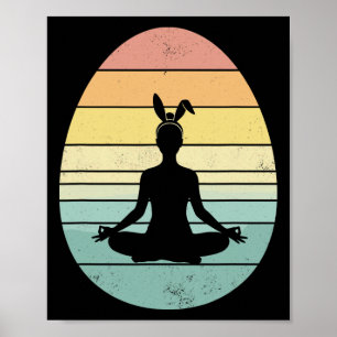 Retro Yoga Easter Egg Easter Day Mediation Womens Poster