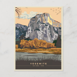 retro Yosemite National Park Half Dome California Postcard