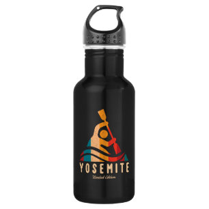 Retro Yosemite National Park Kayaking Stainless Steel Water Bottle