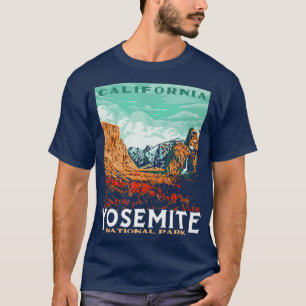Retro Yosemite National Park Valley WPA Style T-Shirt