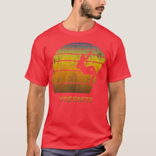 Retro Yosemite Rock Climbing Fan Bouldering Climbe T_Shirt