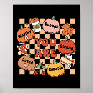Retro You Are Pumpkin Fall School Counselor Thanks Poster