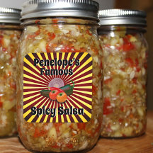 Retro Your Famous Salsa Canning Sticker Label