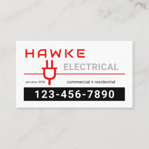 Retro Your Name Powers Plug Business Card