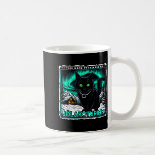 Retro Yule Cat Icelandic This Home Protected Jólak Coffee Mug