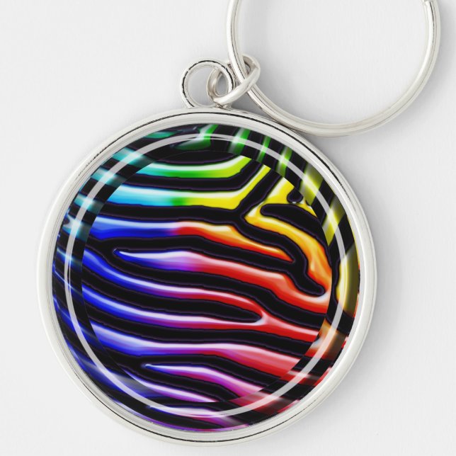 Retro Zebra 1 Keychain (Front)