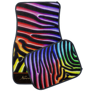 Retro Zebra 1 Options Car Floor Mat
