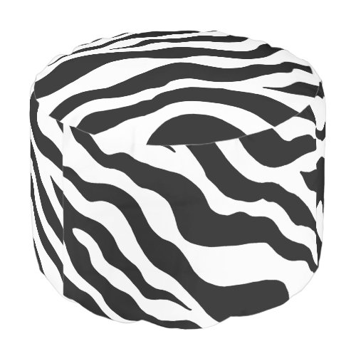 Retro Zebra Animal Print Ottoman Pillow Pouf