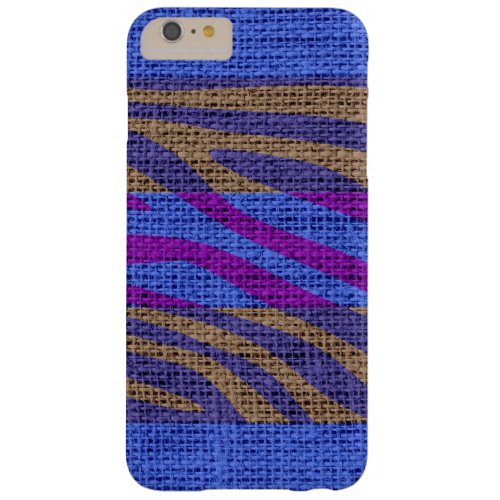 Retro Zebra Skin Print Pattern Burlap Rustic 10 Barely There iPhone 6 Plus Case