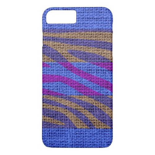 Retro Zebra Skin Print Pattern Burlap Rustic 10 iPhone 8 Plus7 Plus Case