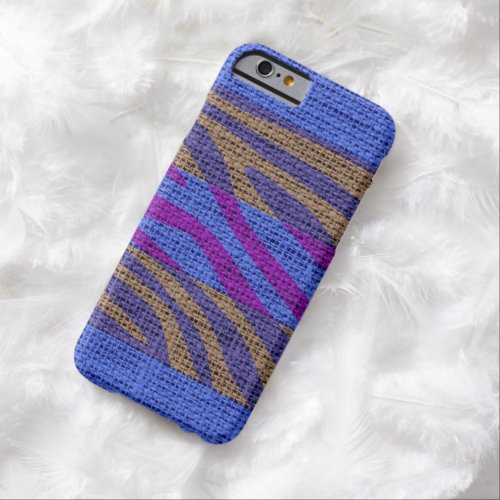 Retro Zebra Skin Print Pattern Burlap Rustic 10 Barely There iPhone 6 Case