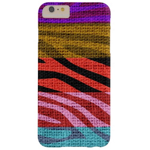 Retro Zebra Skin Print Pattern Burlap Rustic 12 Barely There iPhone 6 Plus Case