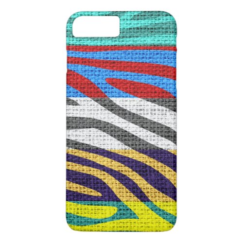 Retro Zebra Skin Print Pattern Burlap Rustic 2 iPhone 8 Plus7 Plus Case