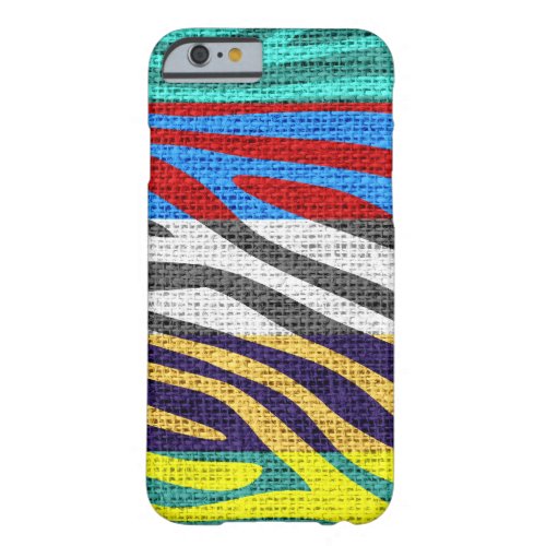 Retro Zebra Skin Print Pattern Burlap Rustic 2 Barely There iPhone 6 Case