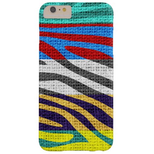 Retro Zebra Skin Print Pattern Burlap Rustic 2 Barely There iPhone 6 Plus Case