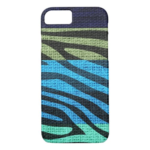 Retro Zebra Skin Print Pattern Burlap Rustic 5 iPhone 87 Case