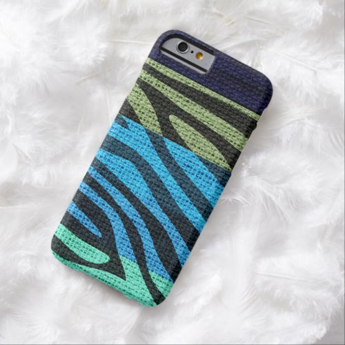 Retro Zebra Skin Print Pattern Burlap Rustic 5 Barely There iPhone 6 Case