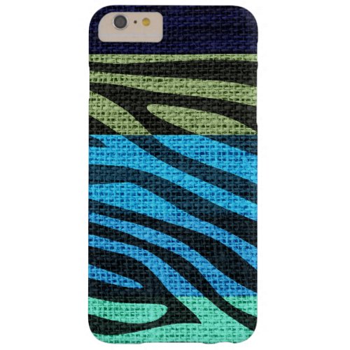 Retro Zebra Skin Print Pattern Burlap Rustic 5 Barely There iPhone 6 Plus Case