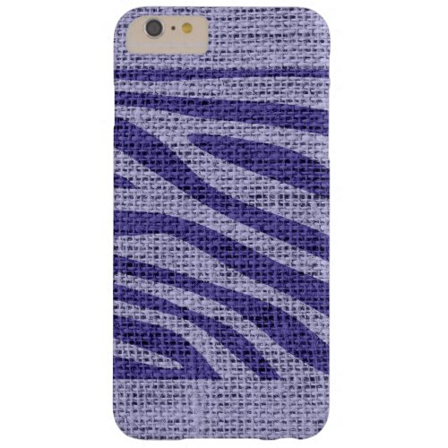 Retro Zebra Skin Print Pattern Burlap Rustic 8 Barely There iPhone 6 Plus Case